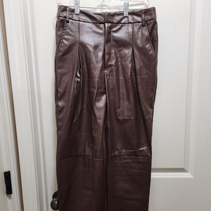 Faux leather pants